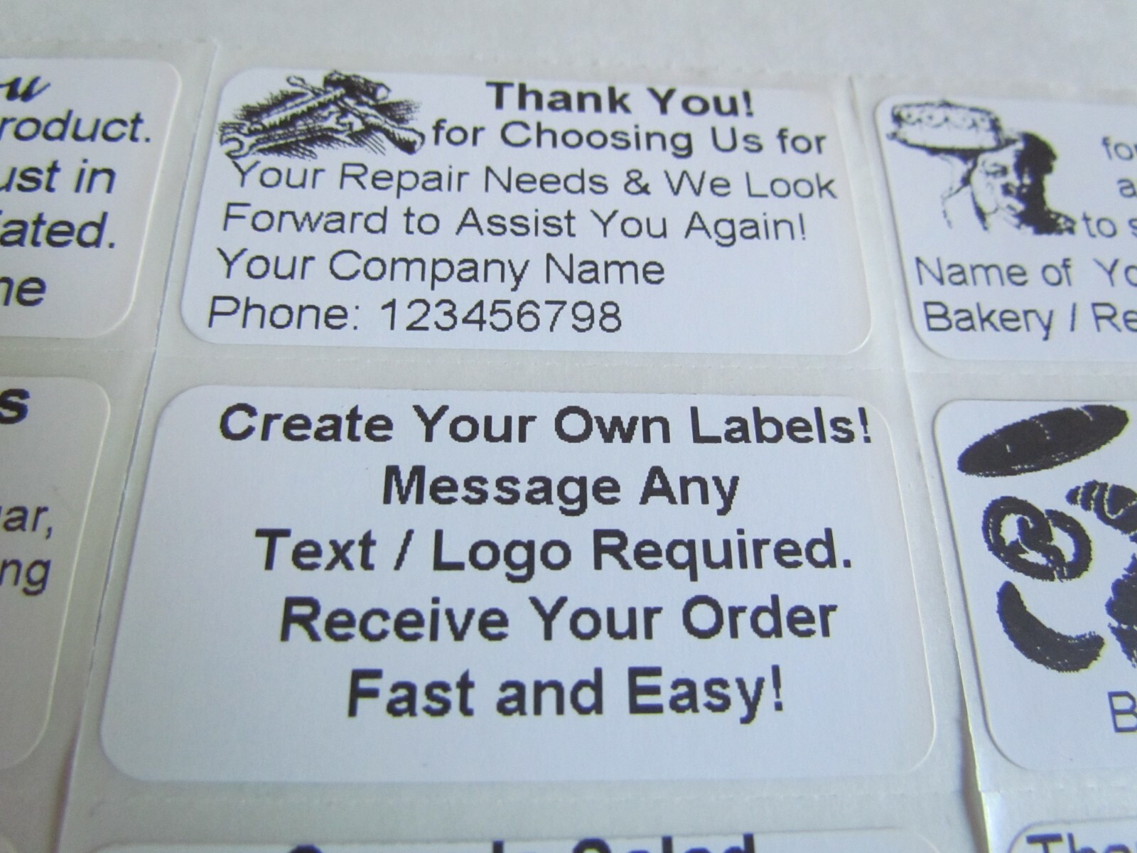 100 Custom Labels Stickers Personalized Tag 2″x1″ Shipping Business Inventory