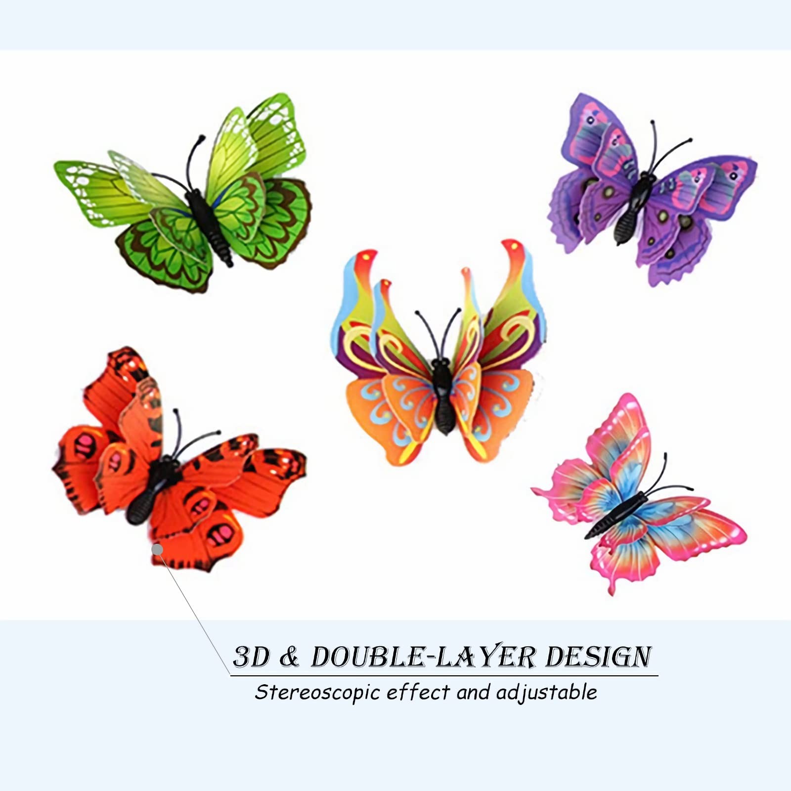 OPSEAM Butterfly Wall Decor 24/48 PCS, Colorful 3D Stickers