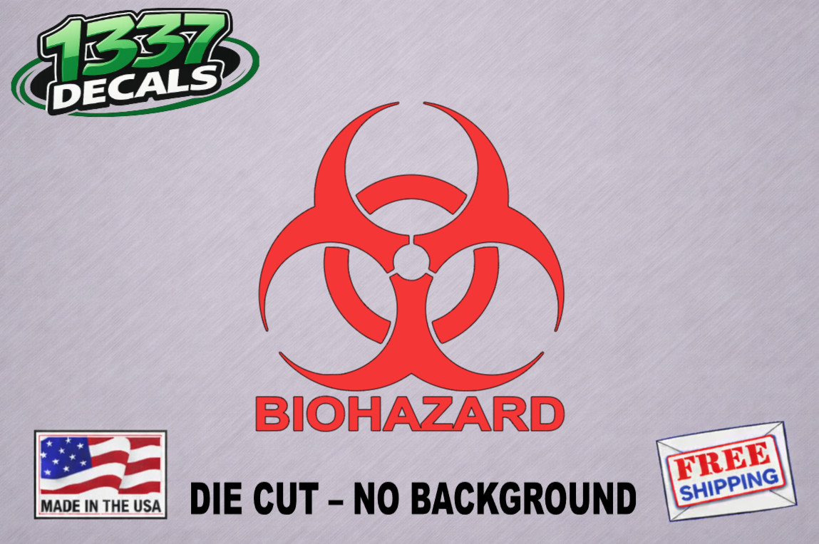 4″-10″ Biohazard Warning Vinyl Decal Sticker Logo Label Choose Size Color