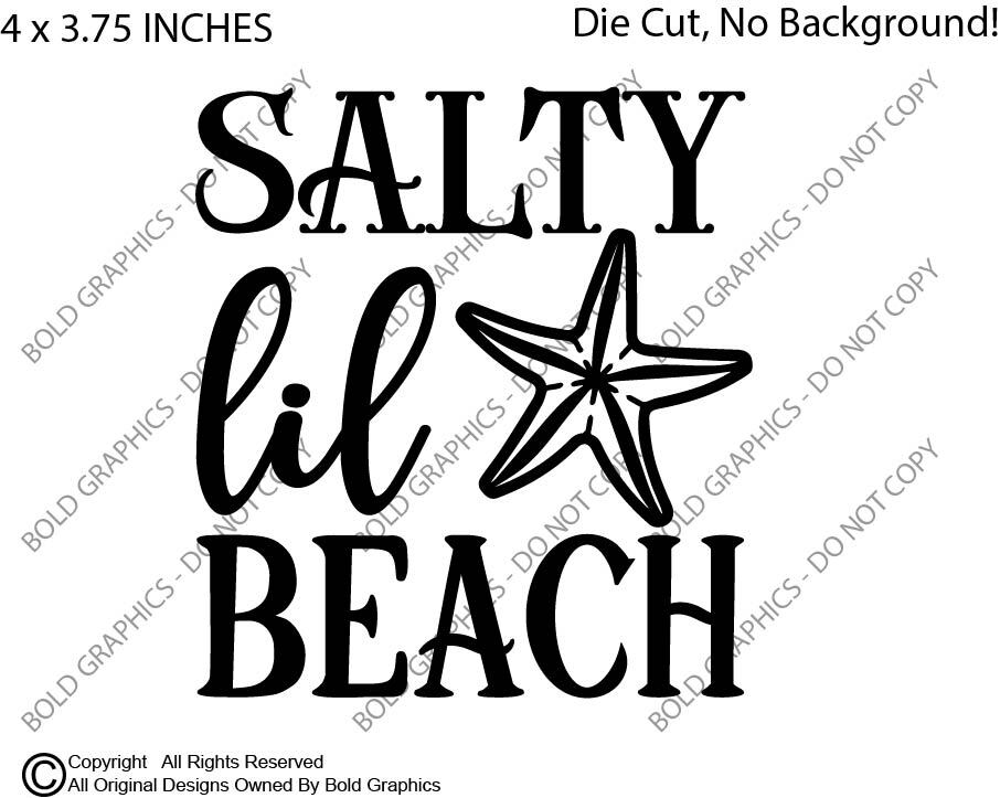 4″ Salty Lil Beach Decal Vinyl Sticker Summer Starfish Sand Sun Fun Ocean Life