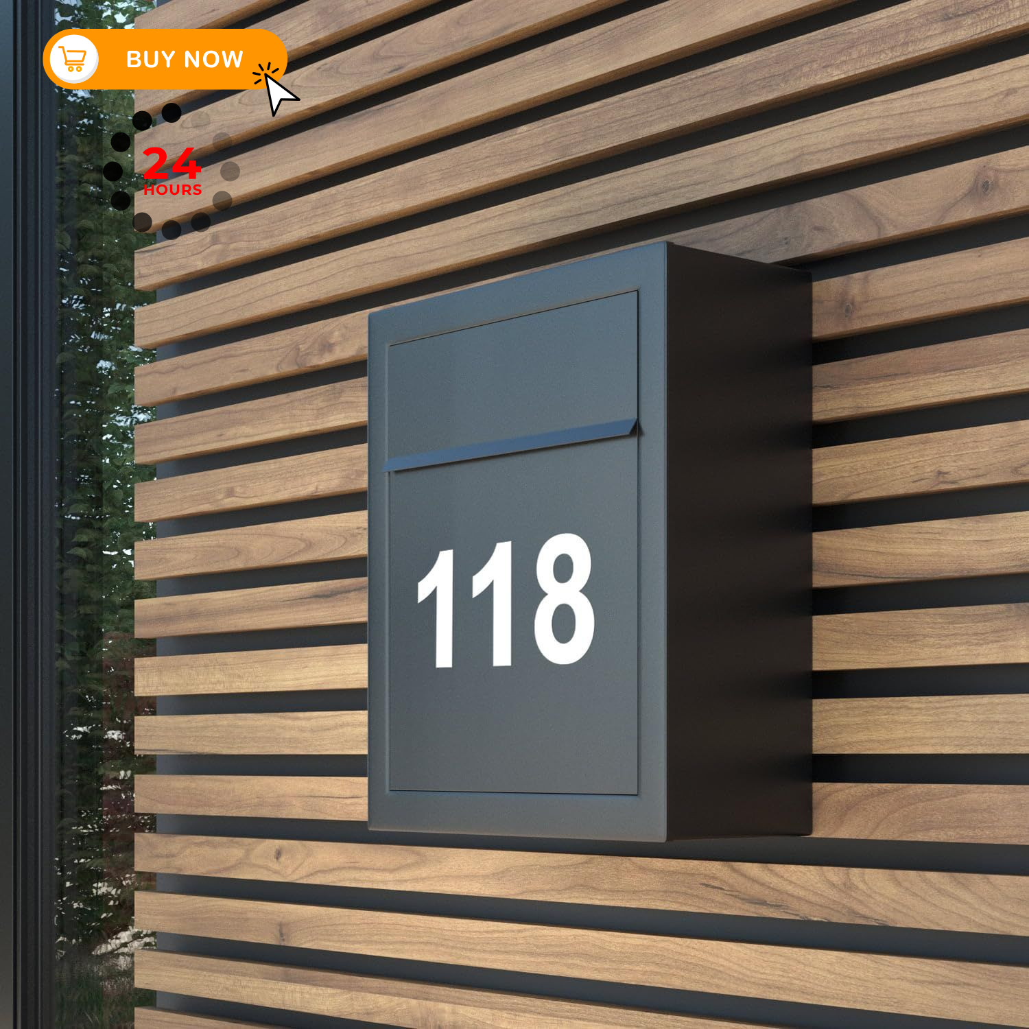 OLADOT Reflective Mailbox Numbers Sticker Decal Die Cut White