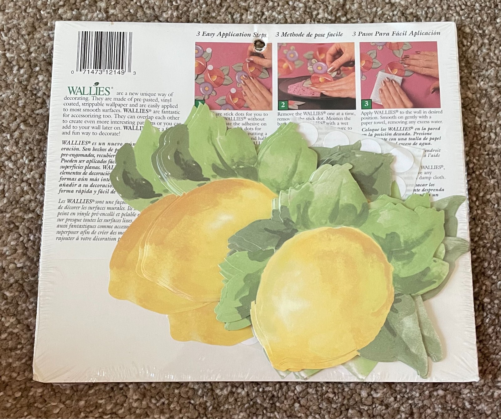 Set of 125 Lemon Wallies Removable Wallpaper Stickers Decals Cut Outs #12149