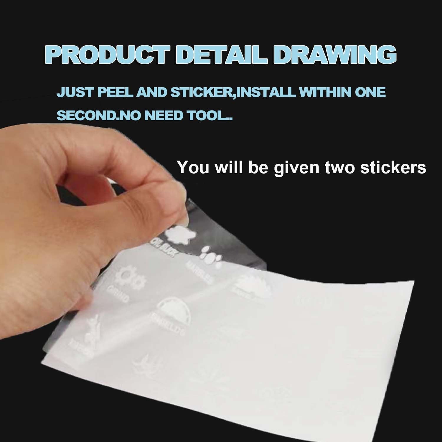 2Pcs Novelty Stickers for Car or Truck, Transparent Vinyl, Modern Style, Wate…