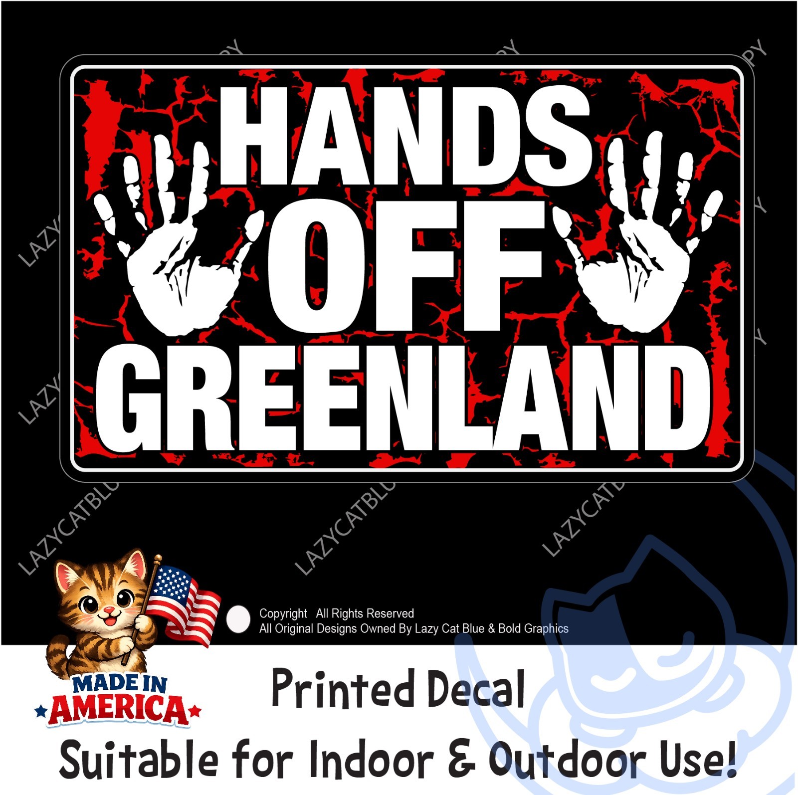Hands Off Greenland Decal Sticker Anti USA Trump MAGA No War Protest Protect