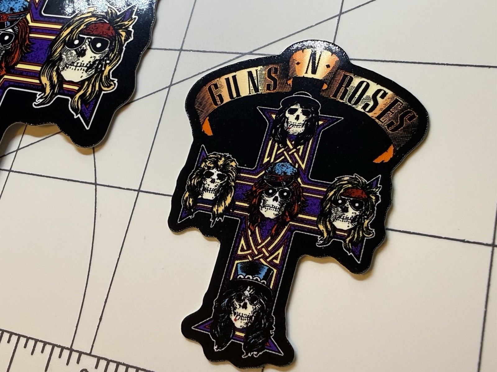 Guns N Roses Sticker Appetite For Destruction Cross 2 Sticker Lot