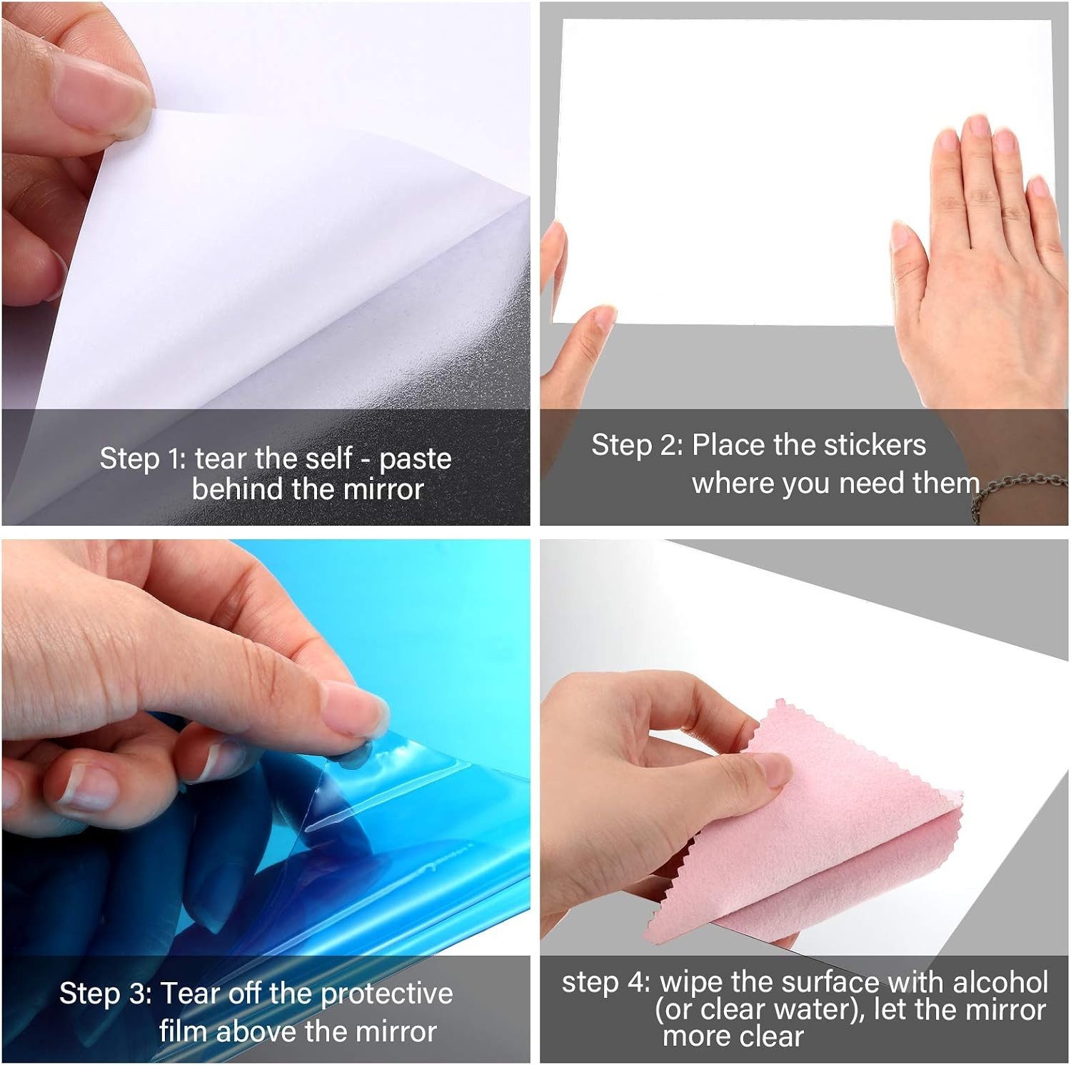 Elegant 10-Pack Self-Adhesive Mirror Sheets – Effortless Wall Decoration, 6 x 9″