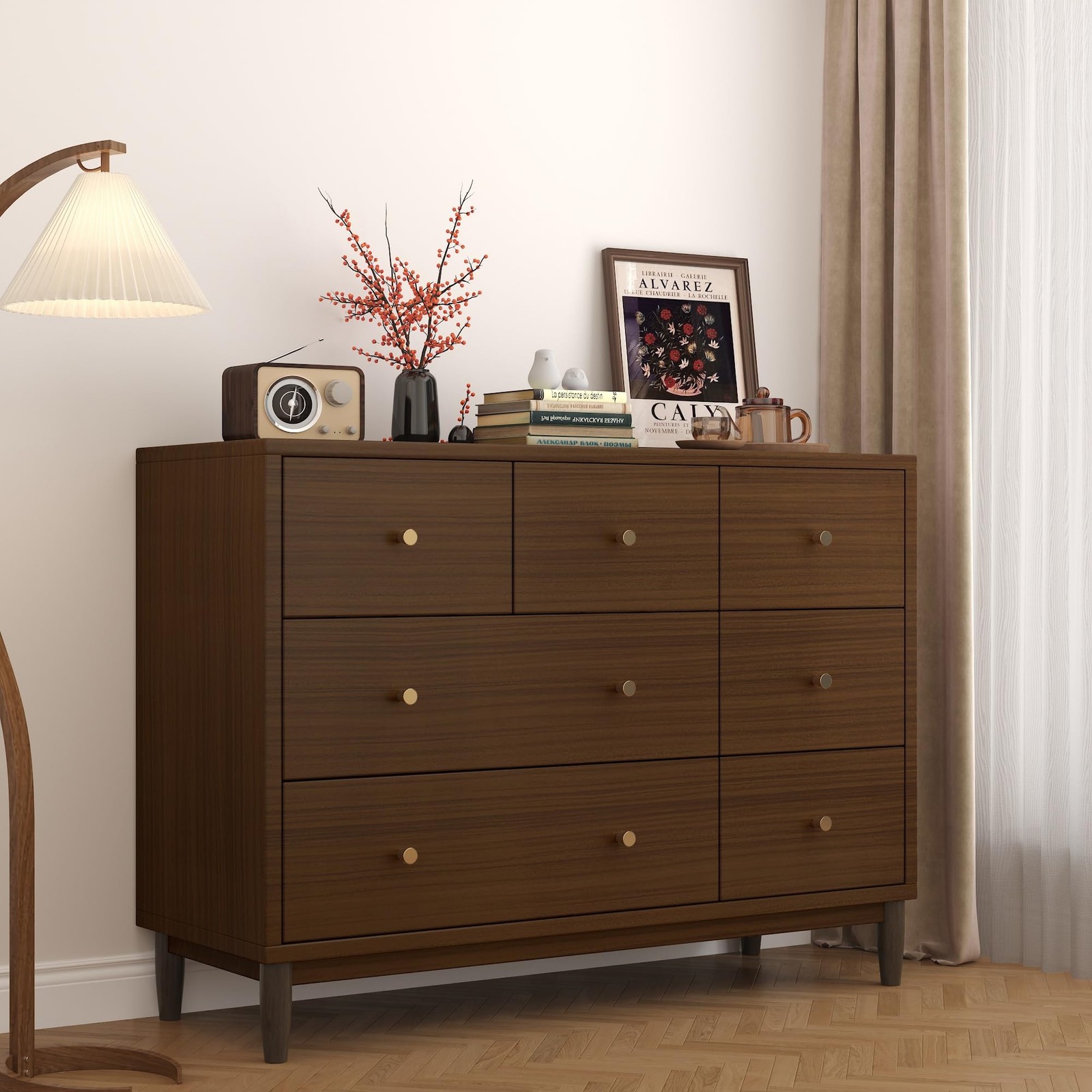 JSEVEM 24″×354″ Extra Wide Light Brown Walnut Wood Wallpaper Peel and Stick