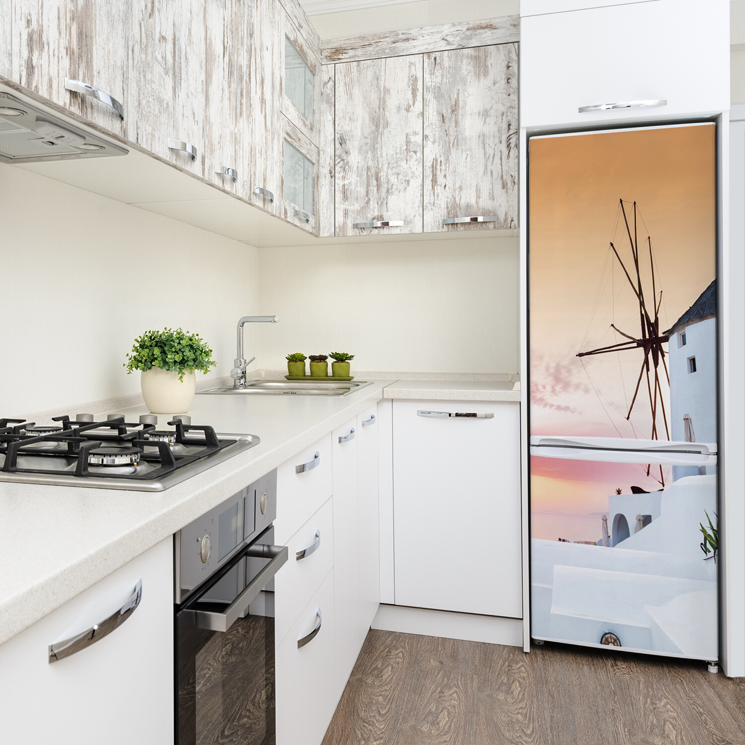 Magnet Sticker Refrigerator removable Architecture Santorini Greece