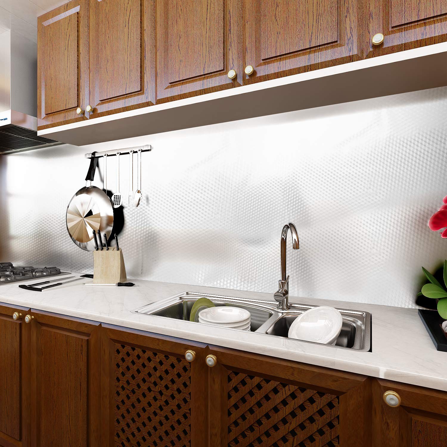 Peel and Stick Wallpaper, Waterproof Contact Paper for Kitchen Countertops Ca…