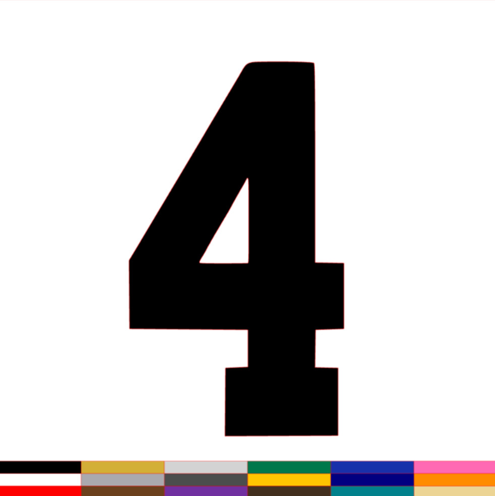 Number Four 4 Decal PICK SIZE COLOR Vinyl Sticker Jersey Athlete Varsity Sport