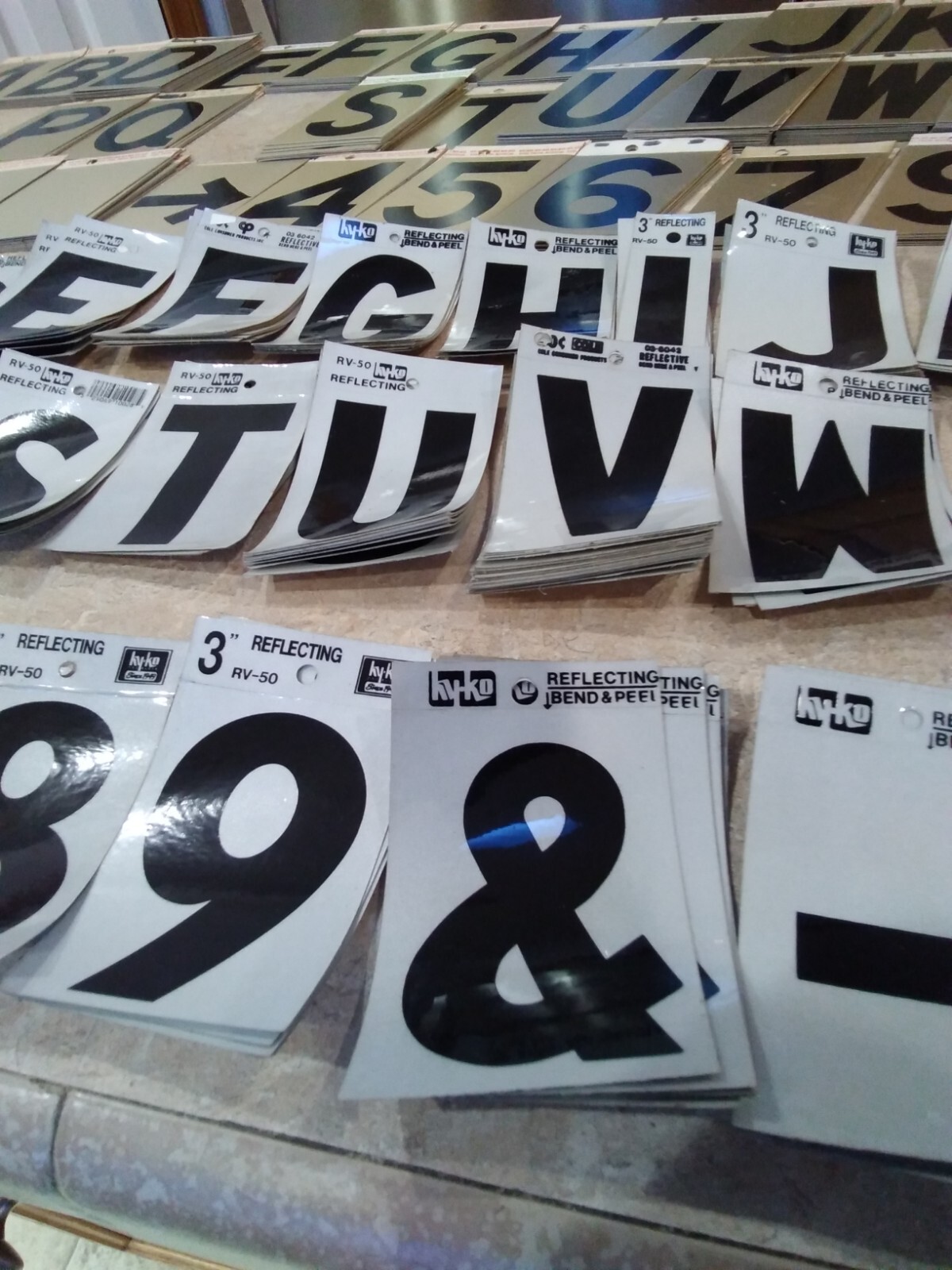 Assorted Vinyl and Metal Self Adhesive Letters & Numbers 3″+ 4″ Tall 400+