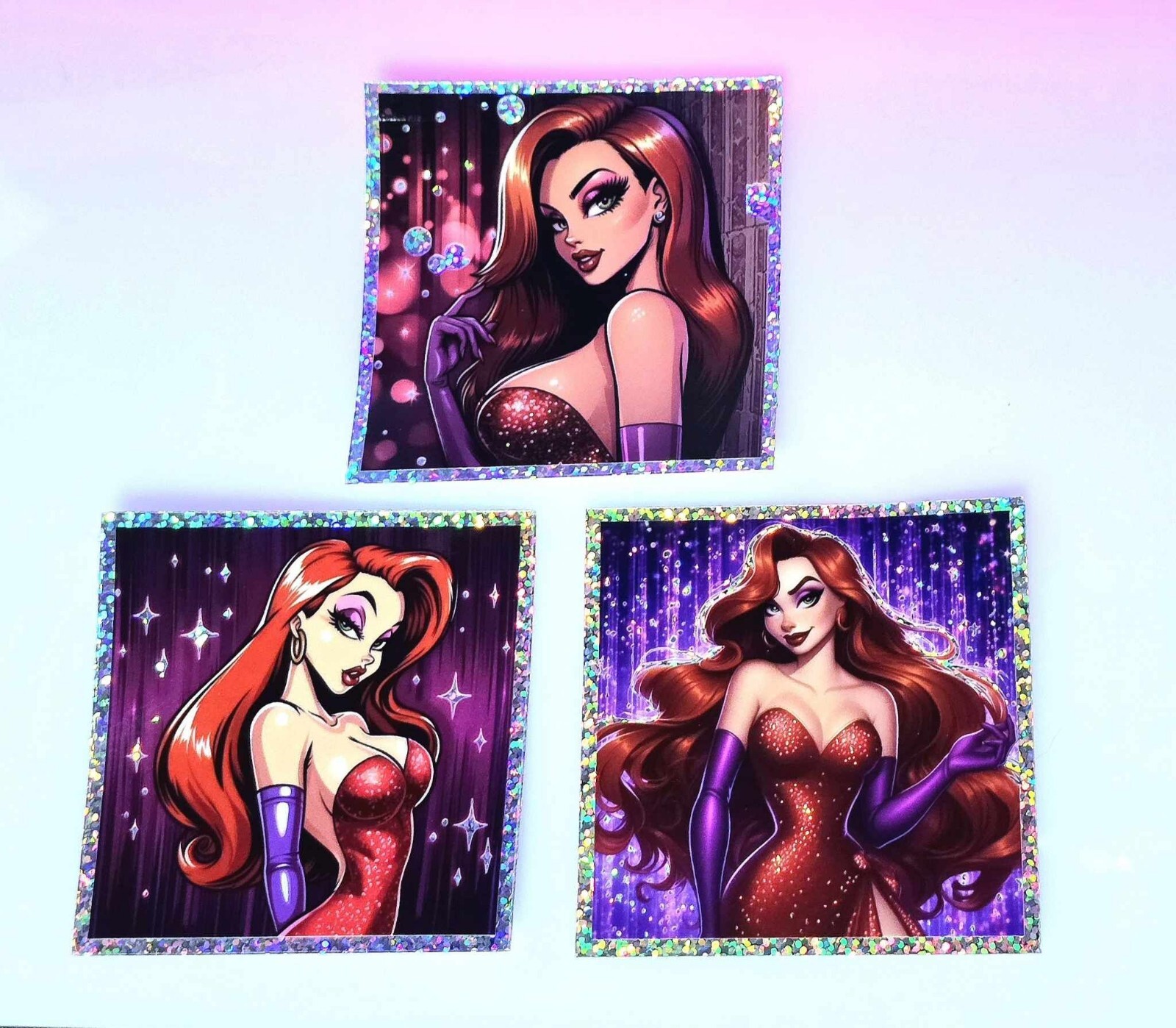 Jessica Rabbit sparkle glitter sticker decal lot Limited Edition New
