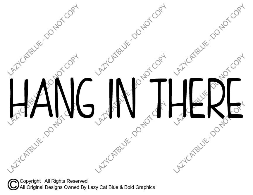 Small 3.5″ Hang In There Sticker Decal Rearview Mirror Inspirational Quote Life