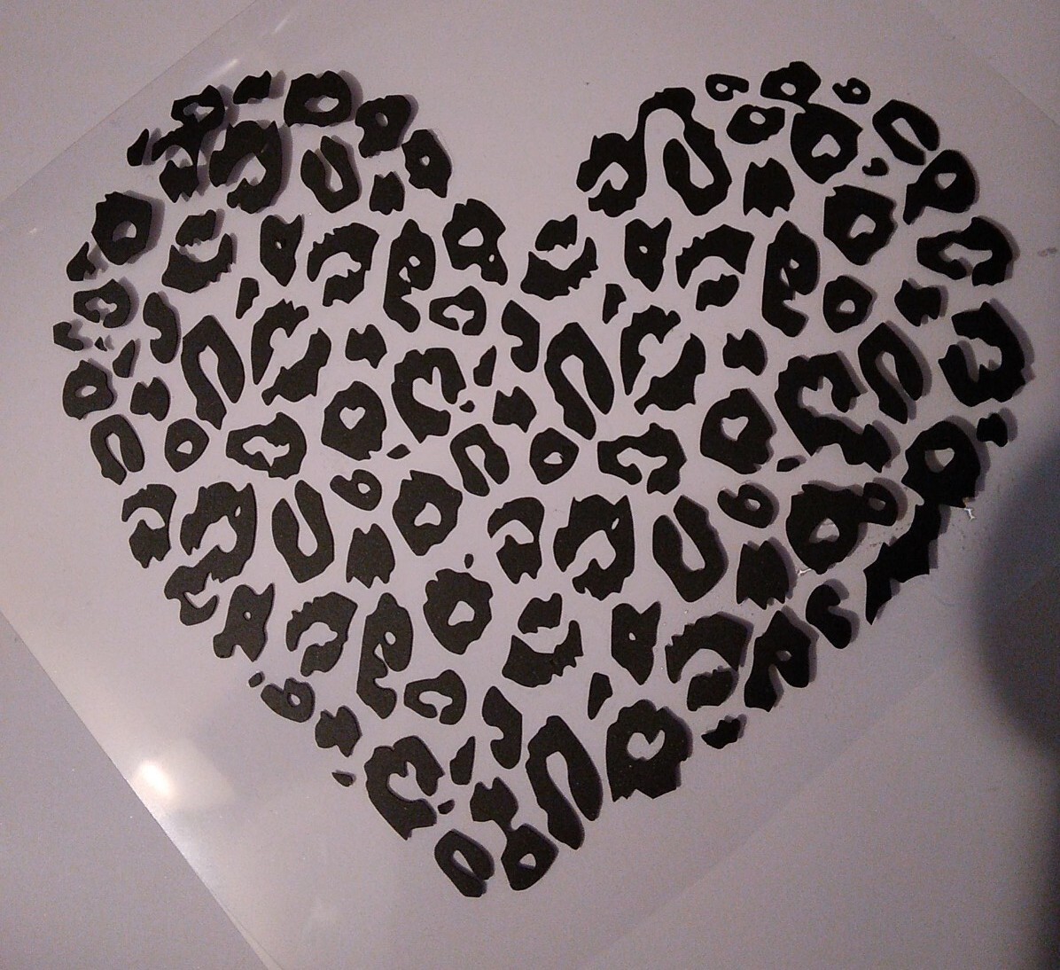 Leopard Print Heart Vinyl Decal