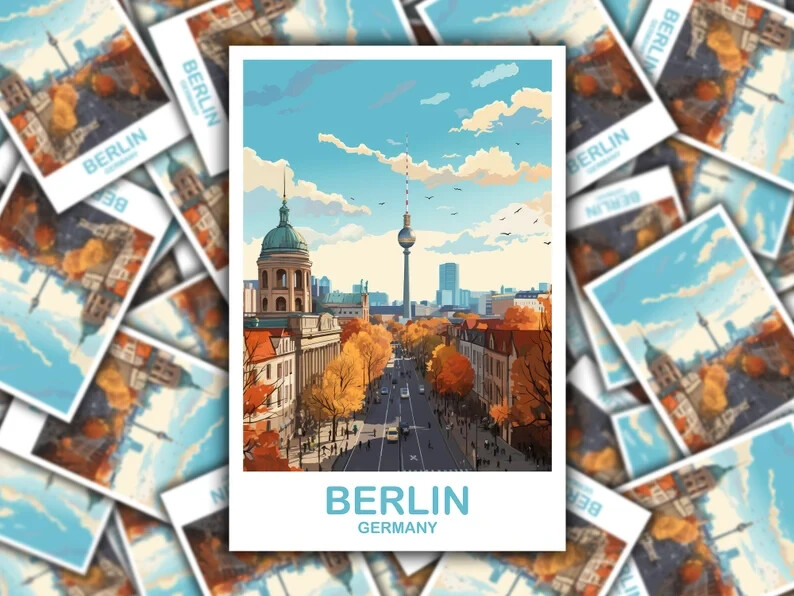 Berlin Germany Travel Sticker – City Art Decal for European Travel Lovers