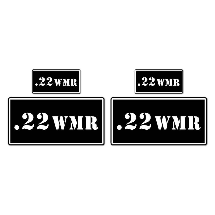 .45 WMR B&W Ammo Box Set, Vinyl Decal Sticker, 2@ 1″x2″ & 2@ 2″x4″, #8438