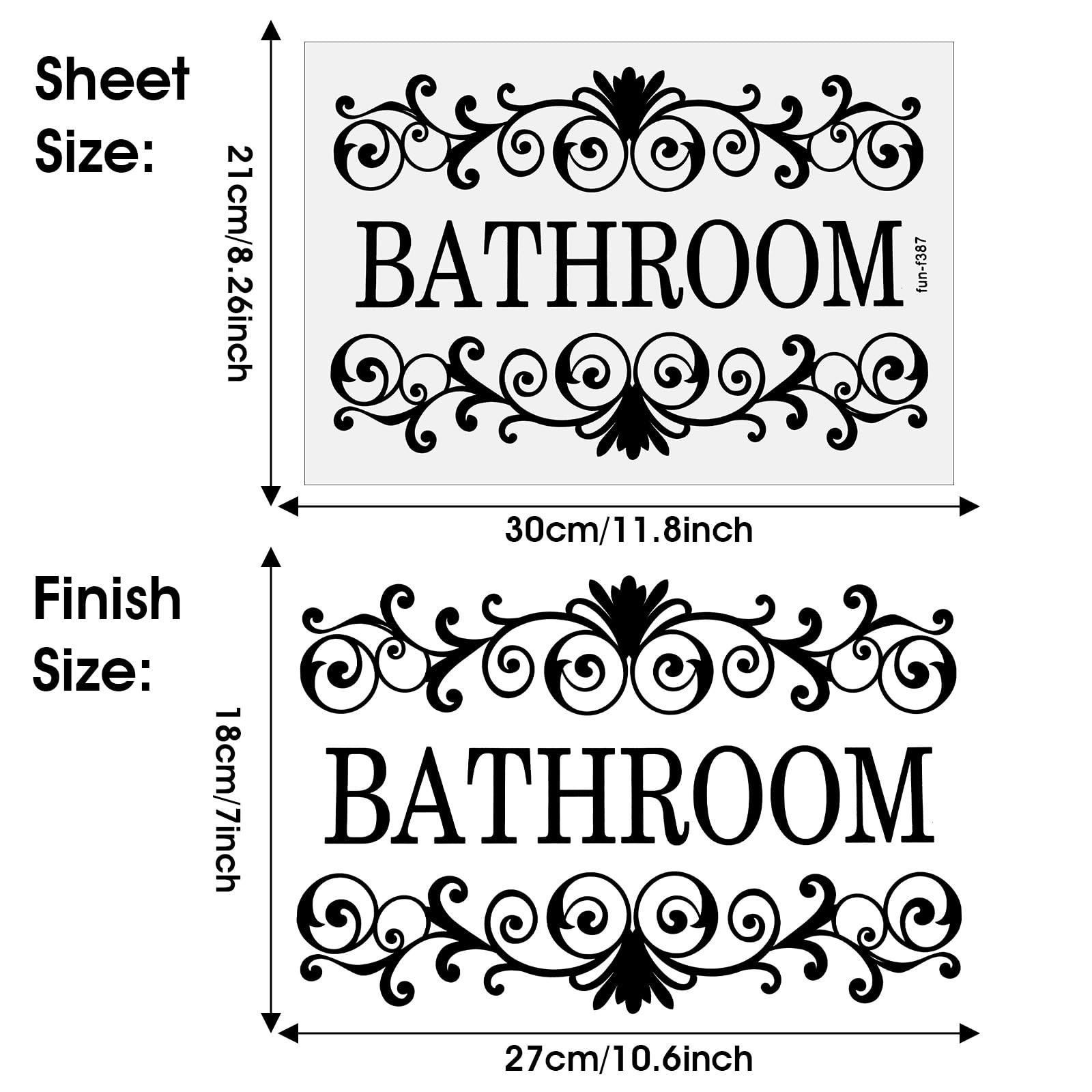 2 Pcs Black Vine Bathroom Wall Decals, Vinyl Bathroom Wall Stickers Wall Art …
