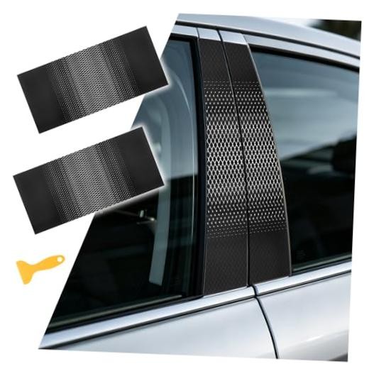 2PCS Car B Pillar Sticker Decal,Stylish Carbon Fiber Texture Car Pillar Decals