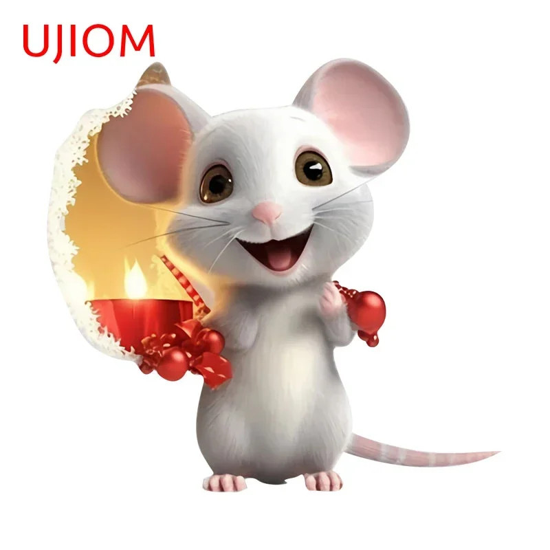 UJIOM 13cm Cartoon Mouse Hole Tear Wall Sticker Interesting Creative Living