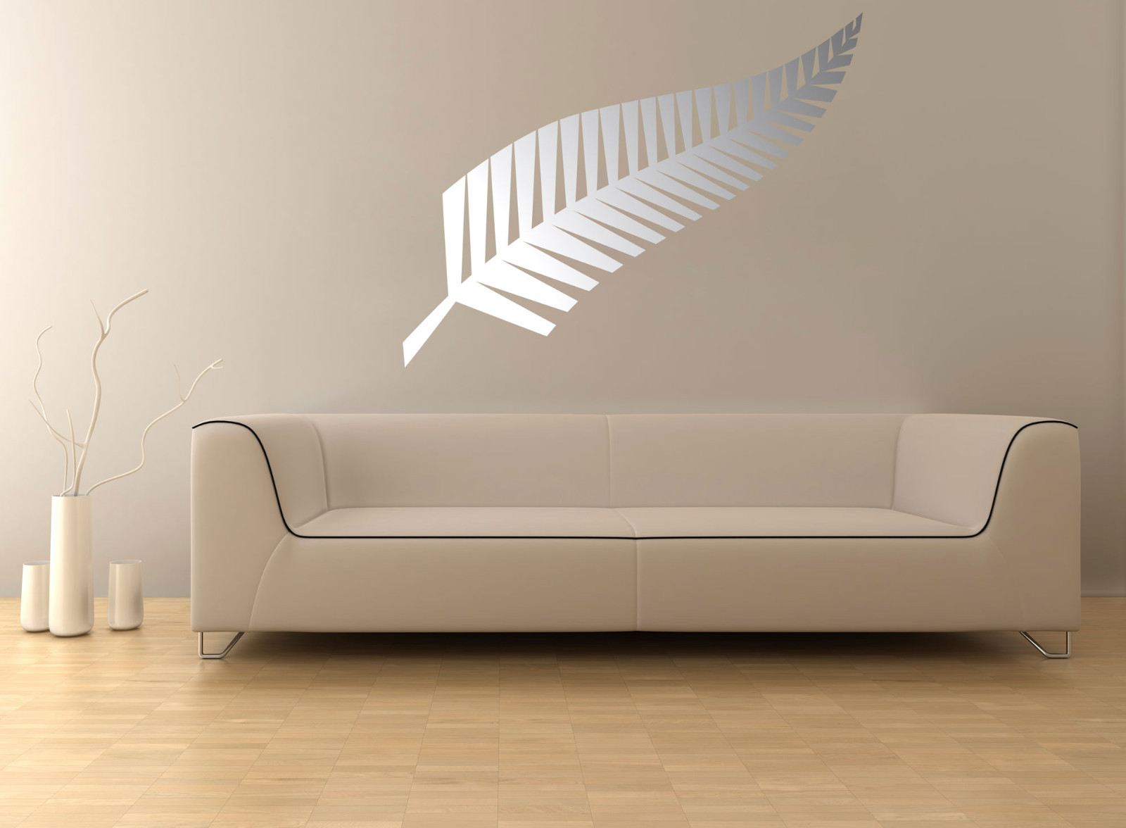 Silver Fern New Zealand Symbol Wall Decal Personalised NZ Kiwi Fern Leaf Sticker