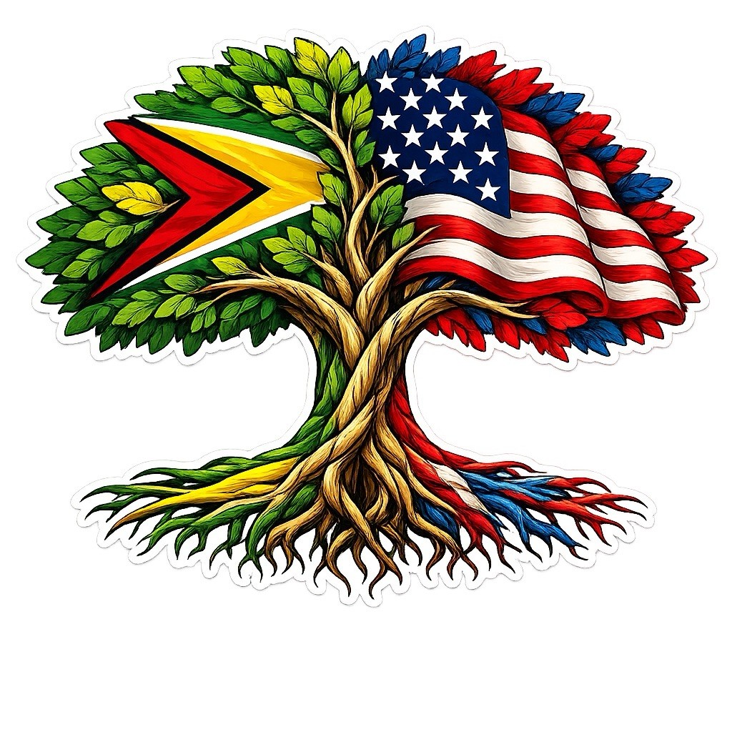 Hungarian American Heritage Tree 3 Inch UVDTF Decal Hard Hat Sticker Family