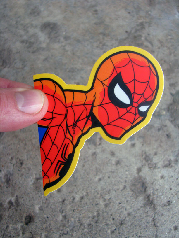 3″ Peeking Spider-Man Vinyl Sticker 80s Marvel Car Laptop Comic Decal