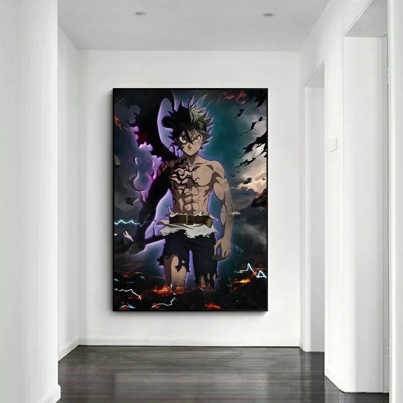 Asta Poster Black Clover Cotton Canvas Wall Art Without Frame Manga Decoration