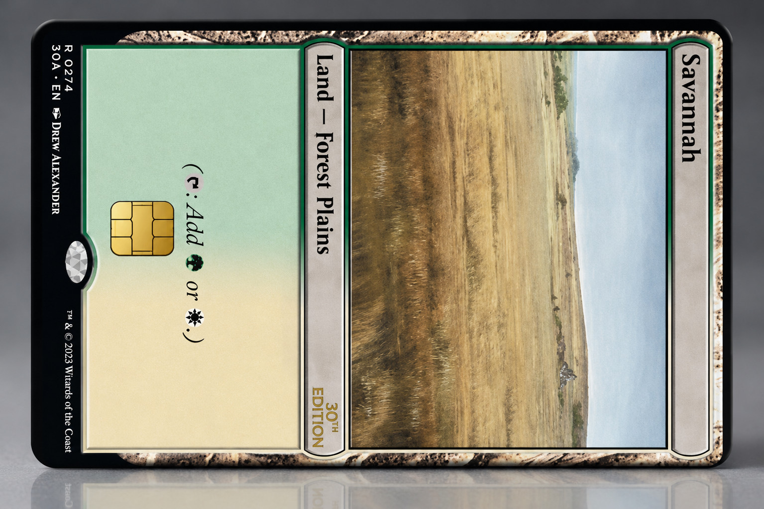 MTG Savannah Dual Land Credit Card Skin Magic TCG Debit Card Vinyl Sticker