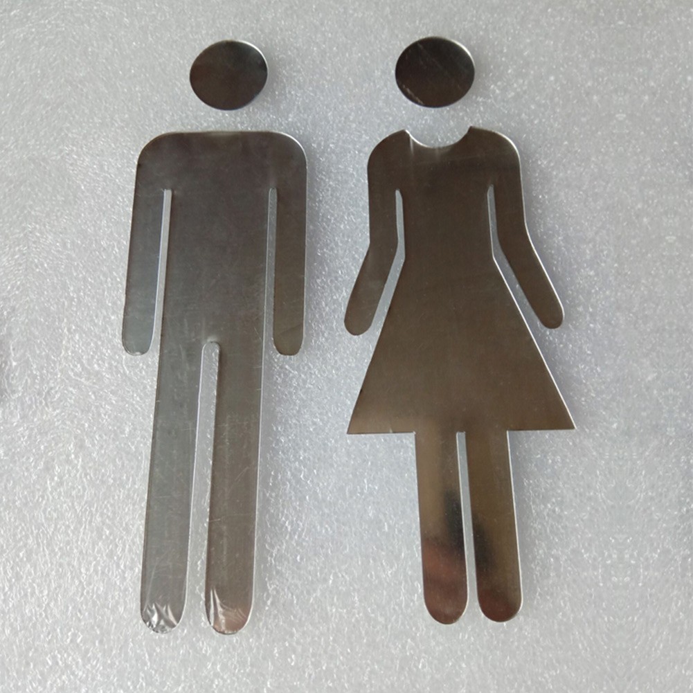 Brand New Sticker Toilet Sign Signage WC Door 1 Pair 3D for acrylic Bathroom