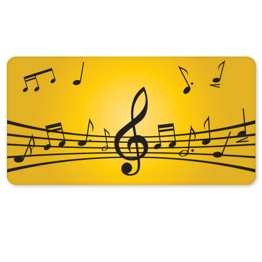LOVE OF MUSIC sheet music car bumper sticker 5″ x 3″