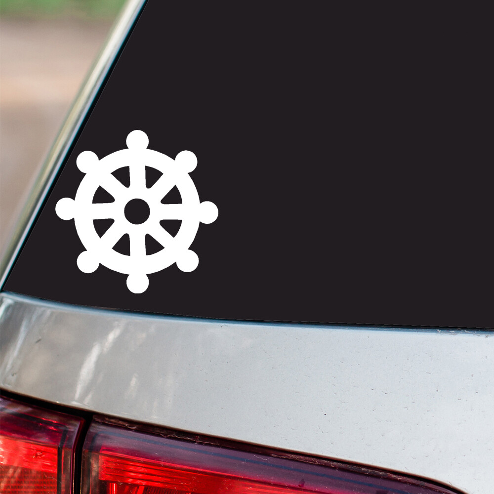 Wheel of Dharma Sticker Buddhism Religious all chrome & regular vinyl colors