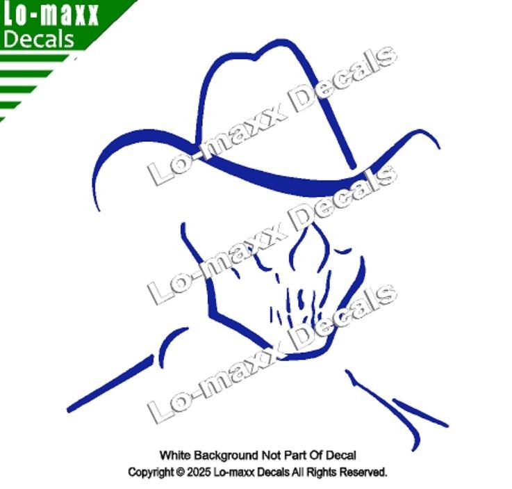Cowboy Skull Biker Gothic Vinyl Decal Western Sticker for Truck Car Laptop