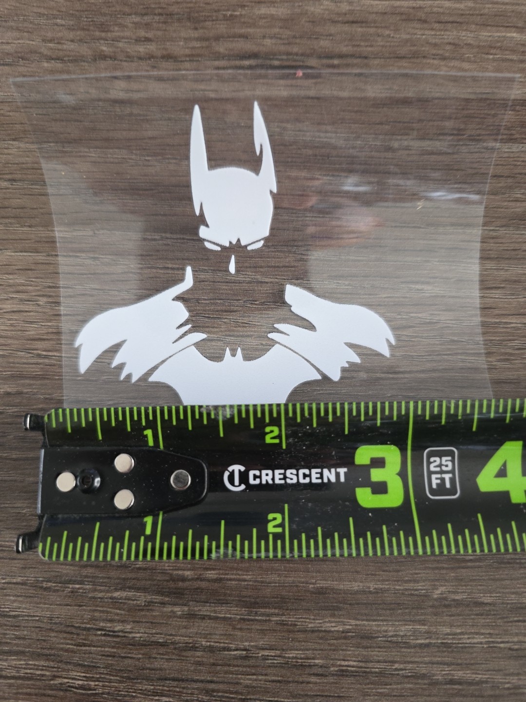Batman Dark KnighT WHT Raised UVDTF Decal Made In The USA Waterproof