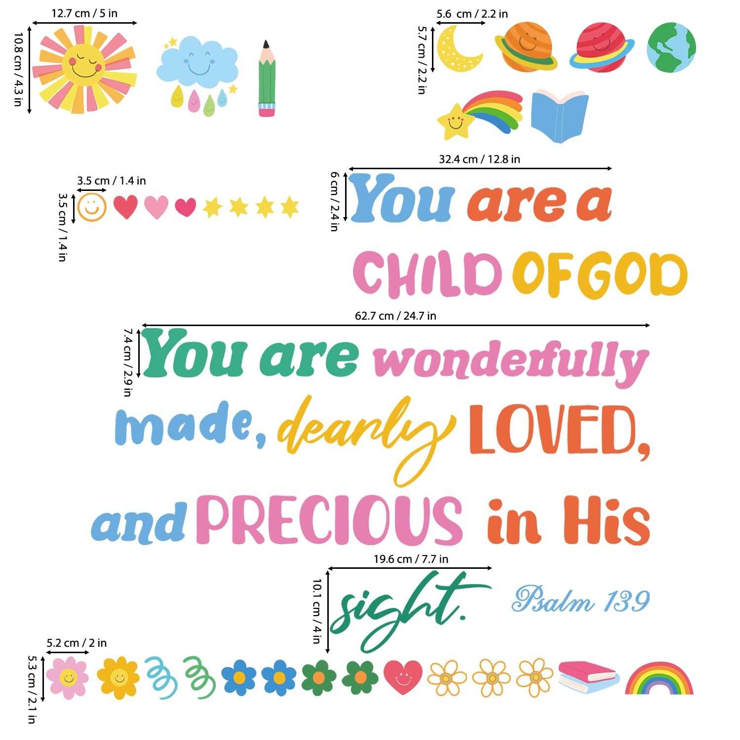 DS6-8085 Bible Quote Wall Stickers Decals Inspirational Christian Vinyl Home …