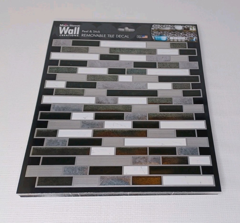 24 Main Street Wall Creations Peel & Stick Removable Tile Decals 8″ x 8″