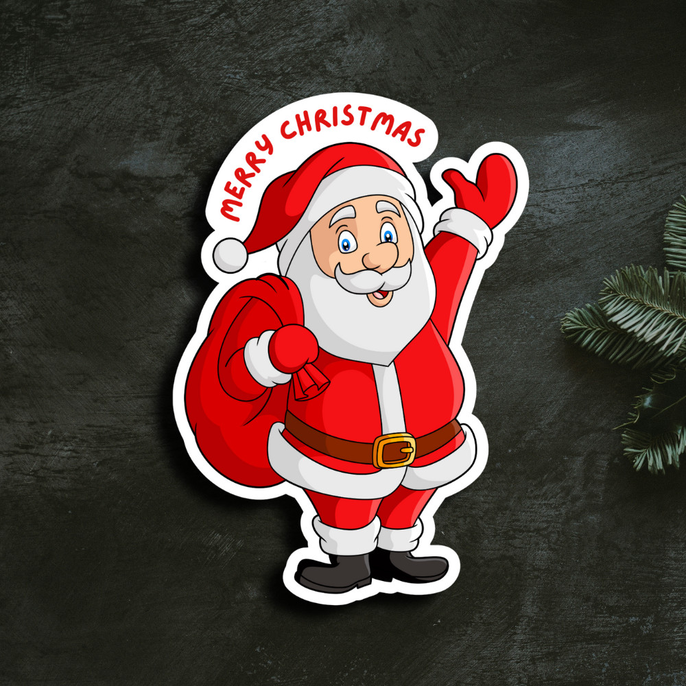 Santa Christmas Sticker Waterproof Vinyl Decal Glossy Matte Laminated NEW