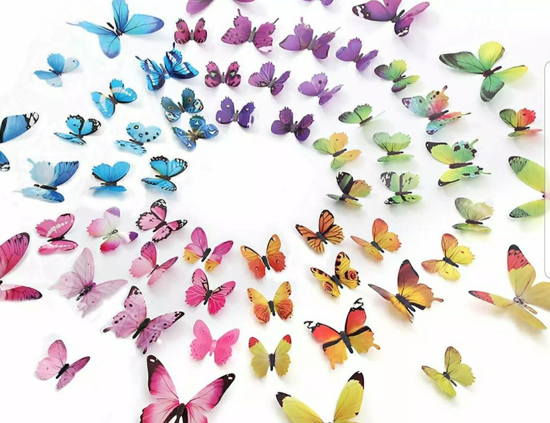 12 pcs 3d butterfly wall sticker decor, party, wedding, diy, home decorations