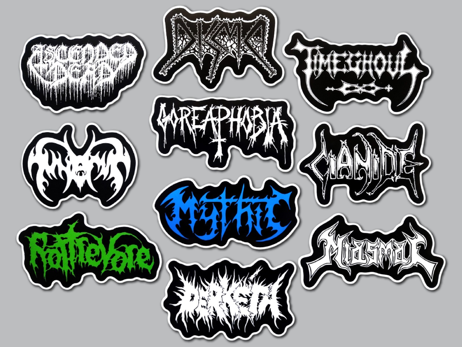 Death Metal Sticker Lot (QTY 10) SET 20 slam old school vinyl decal black thrash