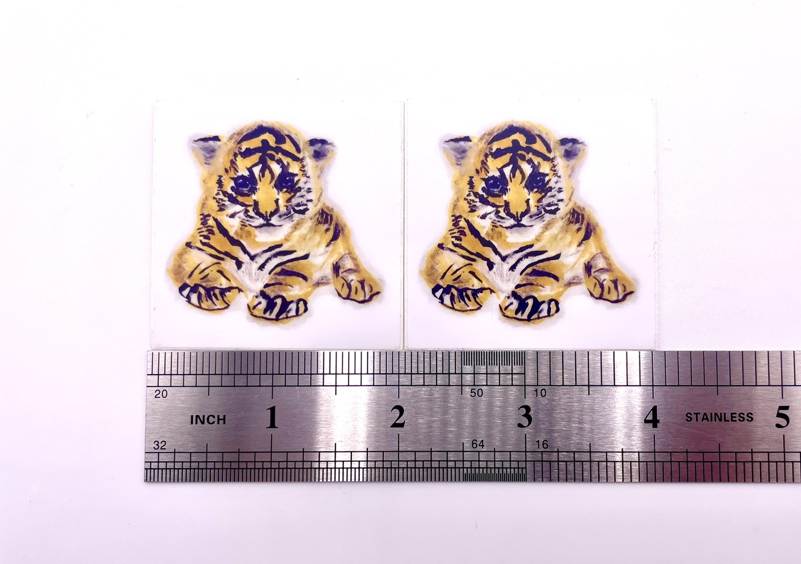 PACK OF TWO 2 By 2 Vinyl Tiger Sticker Original Art