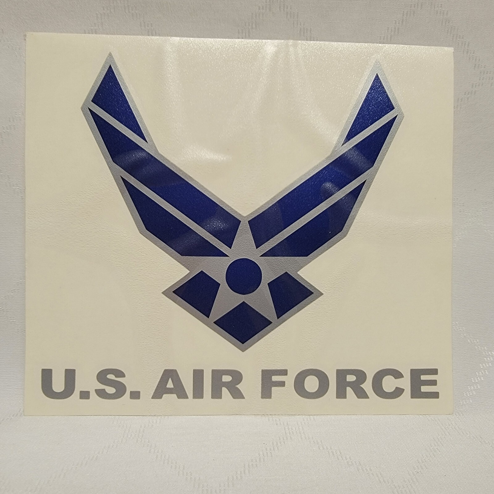 USAF US Air Force Vinyl Window Decal Sticker Size 6″ x 6″ Blue Sliver