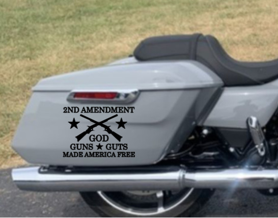 2nd Amendment God Guts Guns Made America Free Vinyl Decal Bumper Sticker USA