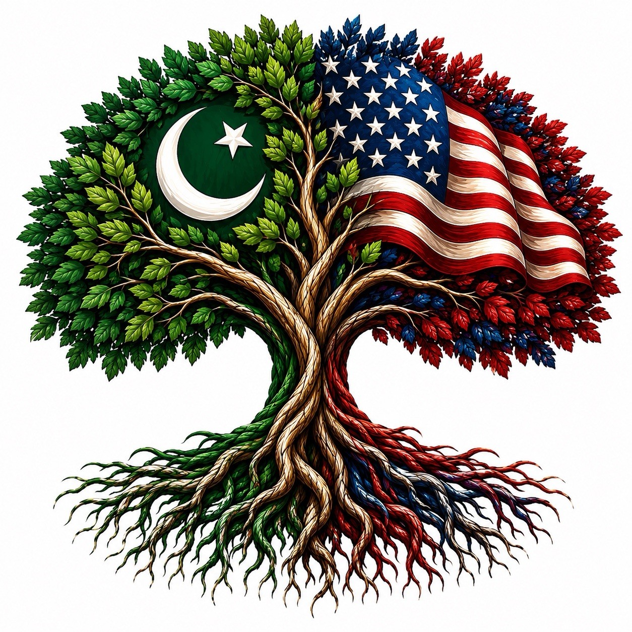 Pakistan American Heritage Tree 3 Inch UVDTF Decal Hard Hat Sticker Family