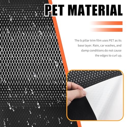 2PCS Car B Pillar Sticker Decal,Stylish Carbon Fiber Texture Car Pillar Decals