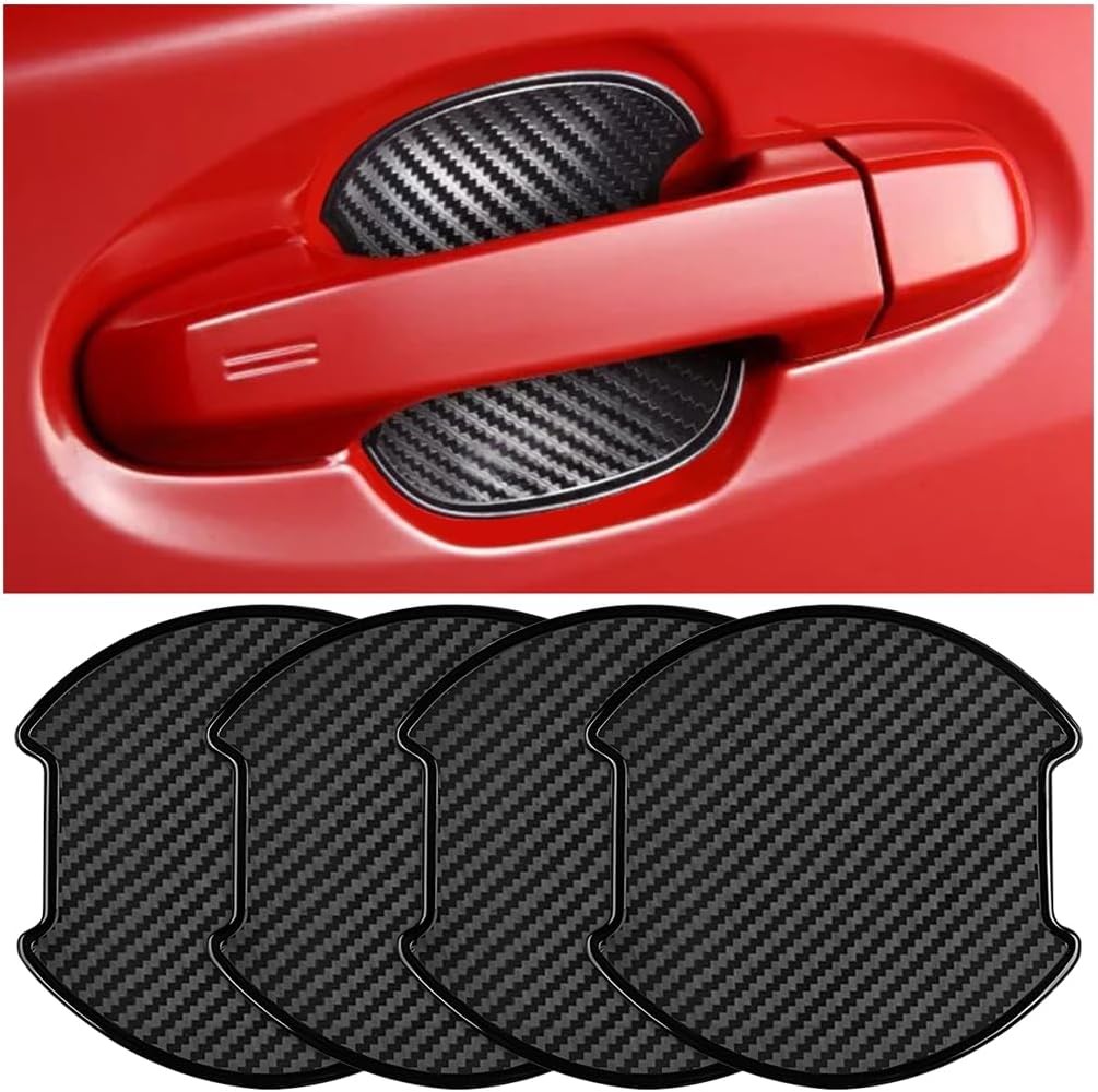 4PCS 3D TPU Carbon Fiber Vehicle Door Bowl Sticker