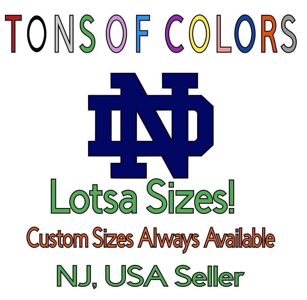 Notre Dame ND Die Cut Vinyl Decal Go Irish! South Bend College Football
