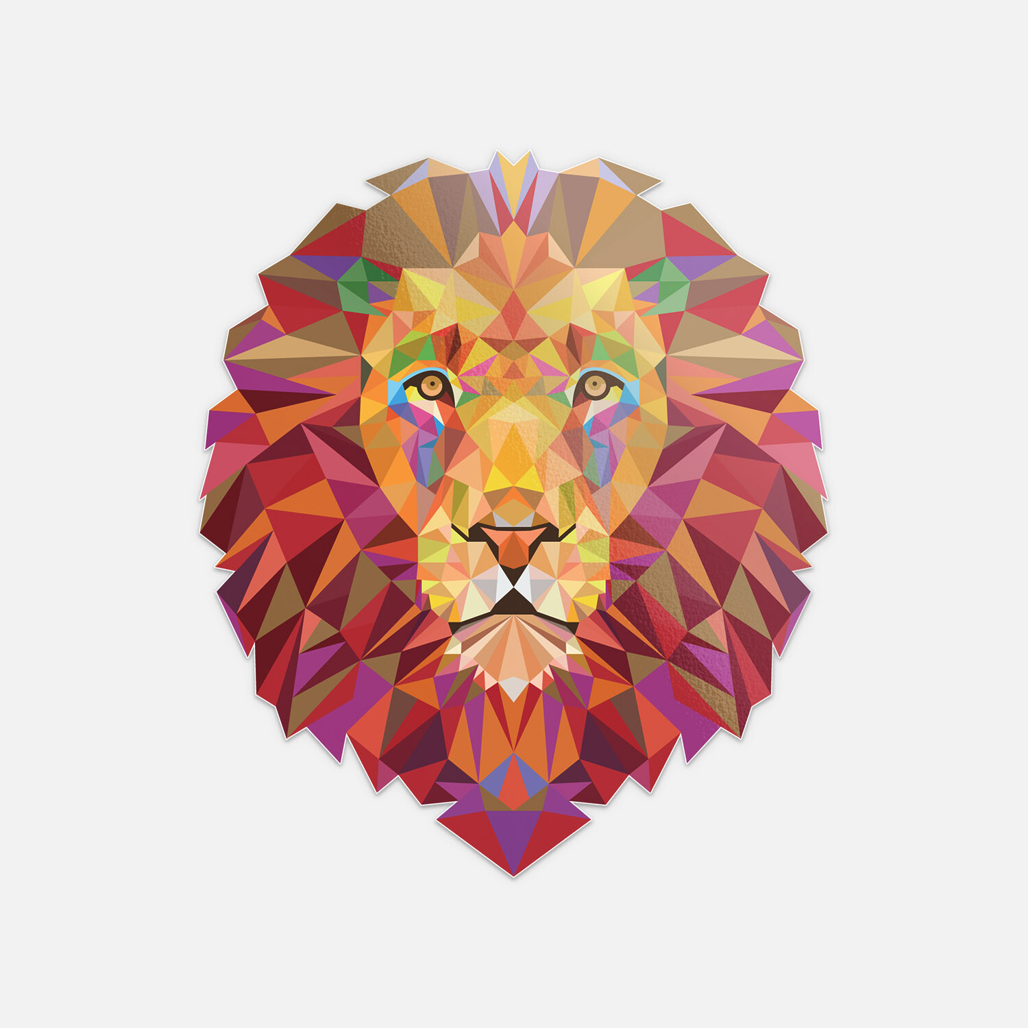 Geometric Lion Vinyl Sticker Decal