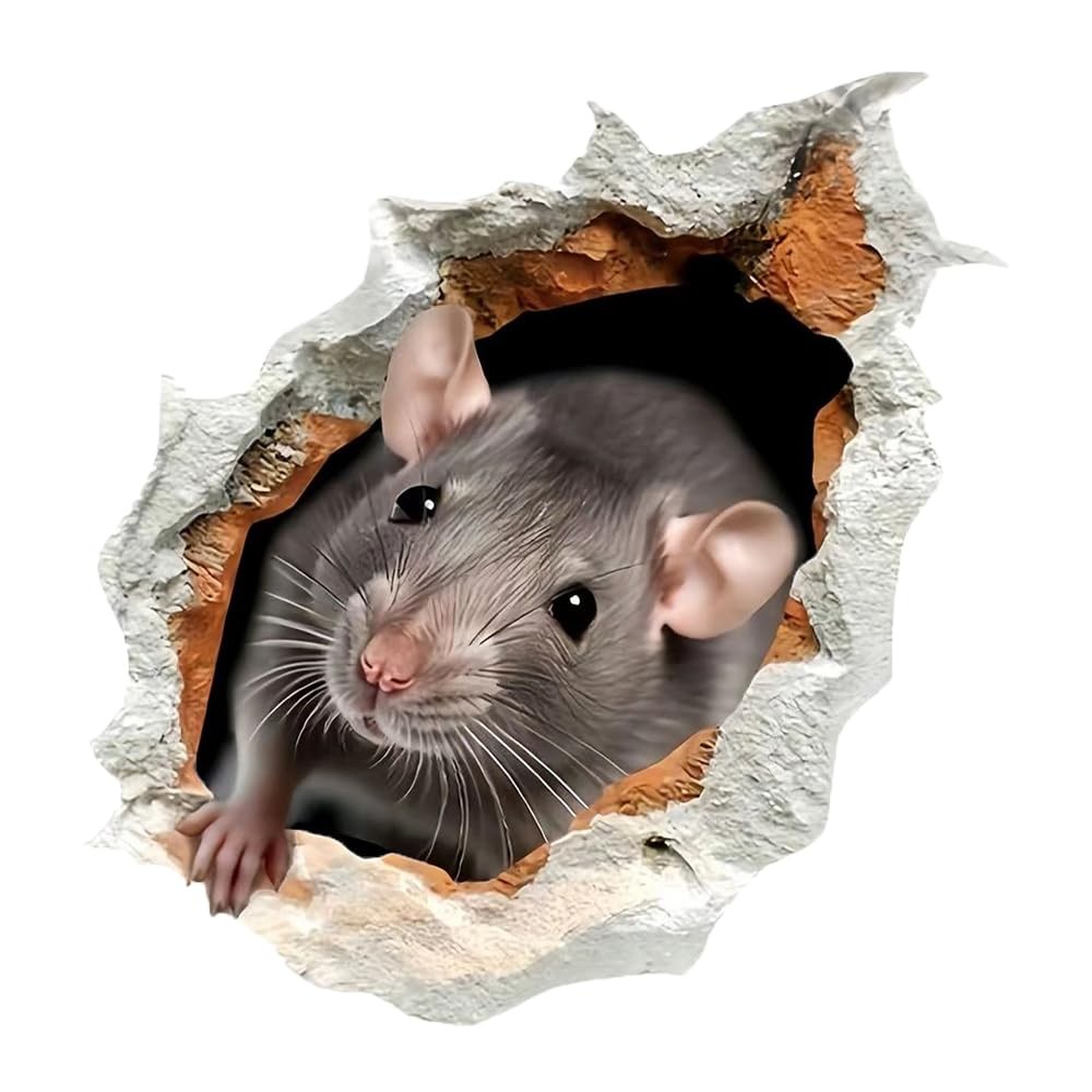 3D Wall Decal, 2 Pack Realistic Rat Hole Vinyl Stickers, Removable Waterproof…
