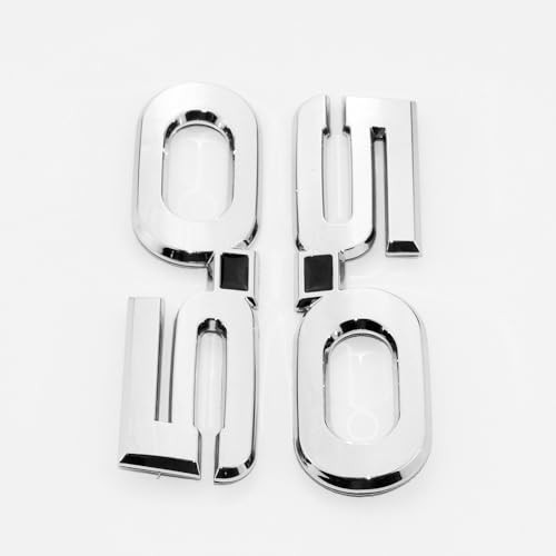 2Pc 2015-2020 5.0 Liter Engine Emblem Driver & Passenger Side 3D Chrome Black