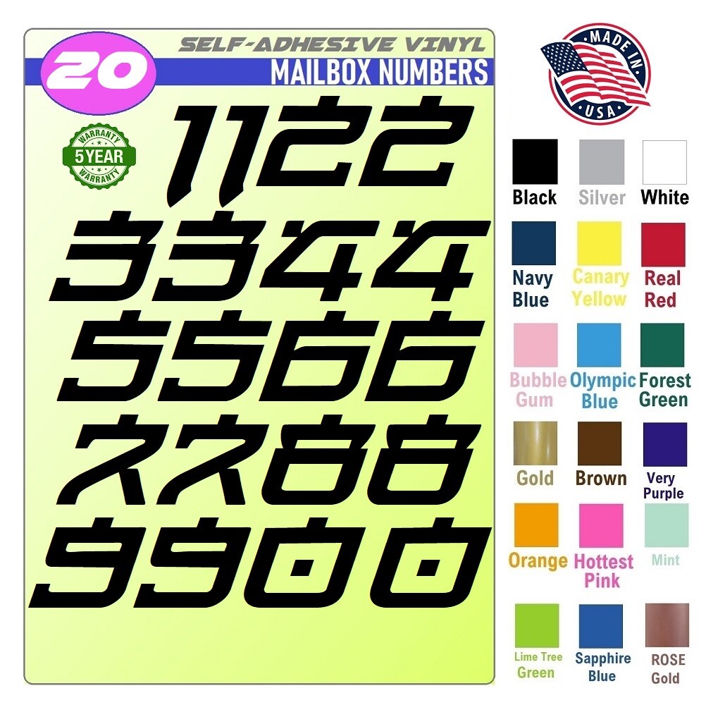 20 Mailbox,Car, Doors, Toolbox,Lockers,Window, Decal Sticker Numbers HIROSHI BD