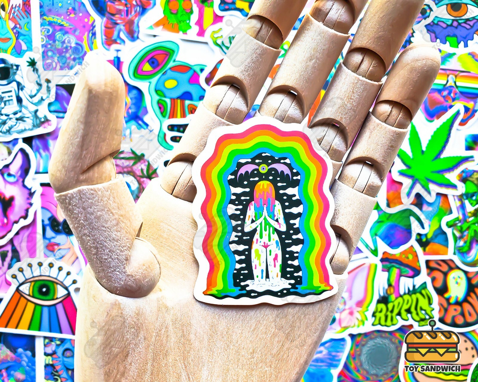 50 pcs «Psychedelic» Sticker Pack Abstract Rainbow Smoking Hippie Trippy Decals